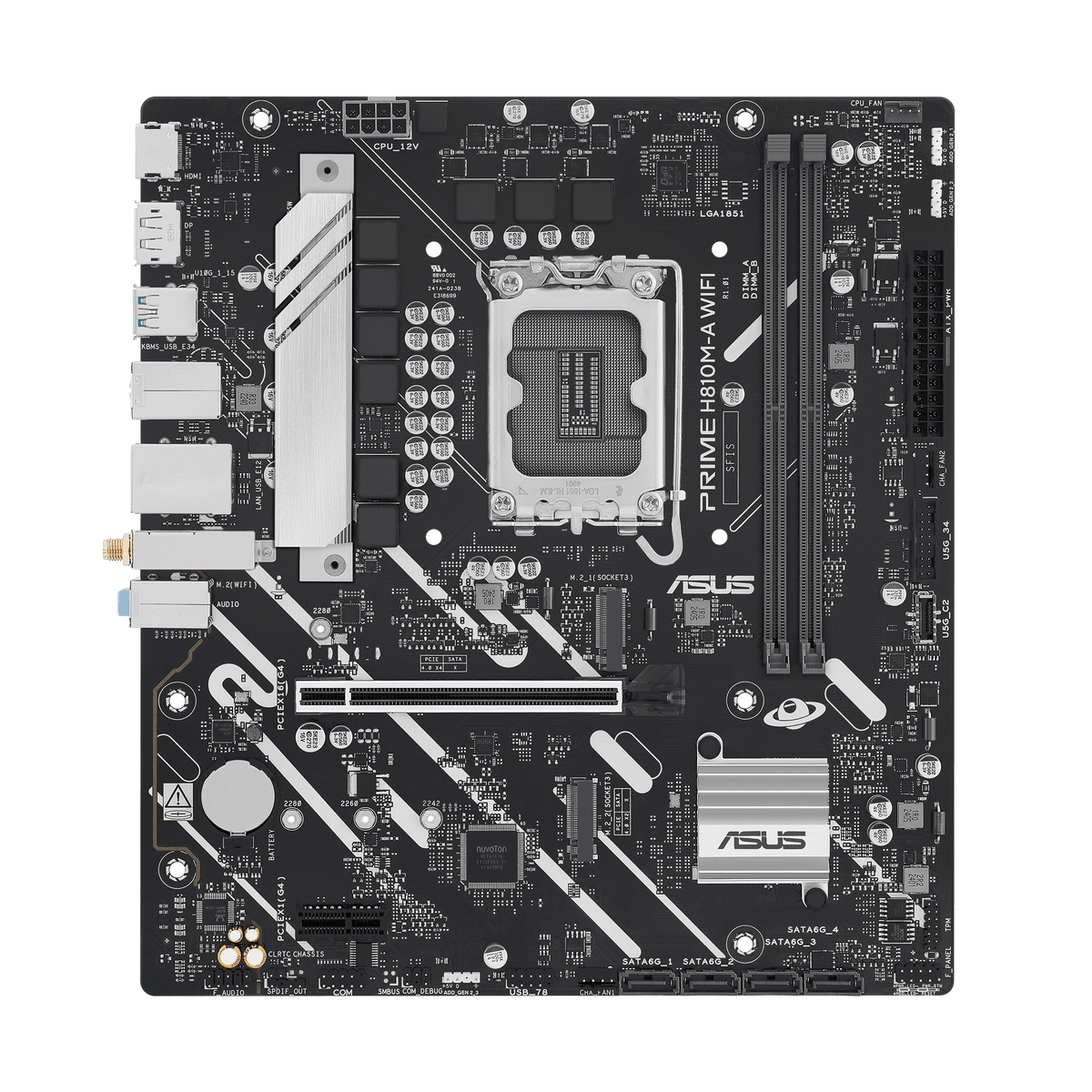 ASUS PRIME H810M-A WIFI – Mainboard – LGA 1851, Intel H810, mATX, DDR5