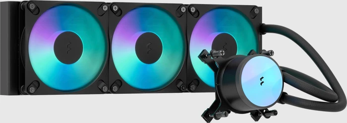 Fractal Design Radius 360 RGB – Flüssigkeitskühler – 3×120 mm Lüfter, für LGA 1200, AM4, AM5, Schwarz