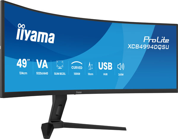iiyama ProLite XCB4994DQSU-B1 – 49" Curved, 5120 × 1440 (DQHD), VA, 120 Hz, HDR