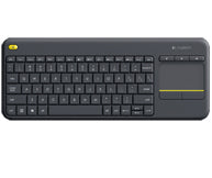 Logitech K400+ – Tastatur, kabellos (2,4 GHz), US-Layout (EN), mit Touchpad, Dunkelgrau