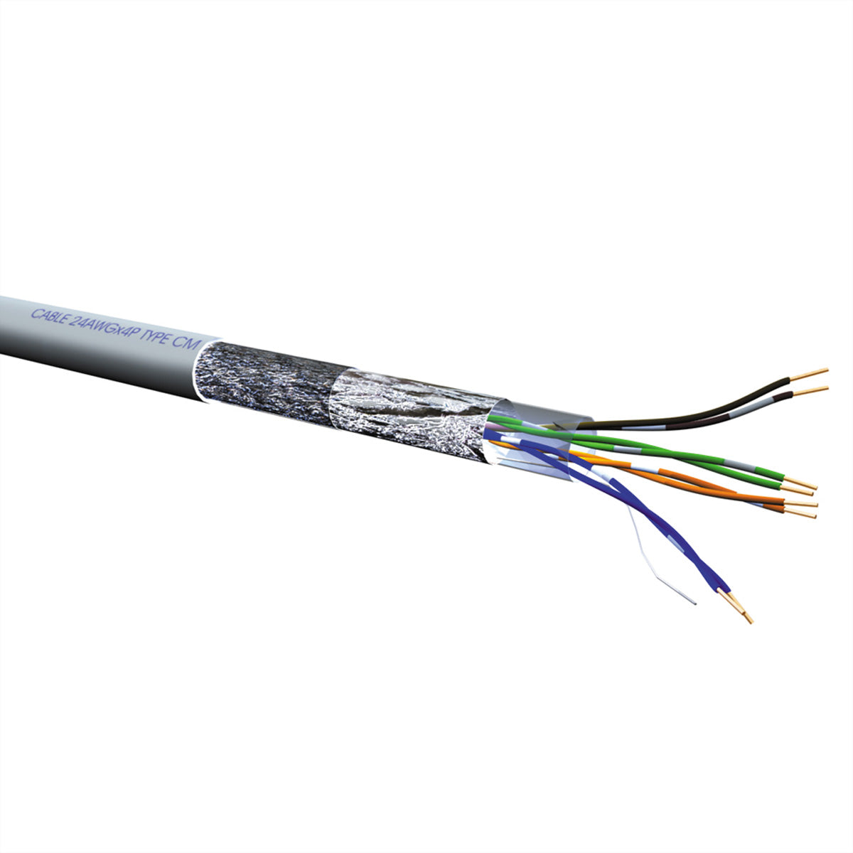 ROLINE Rohkabel Cat.5e (Klasse D) – S‑FTP, 100 m, Litze, Grau