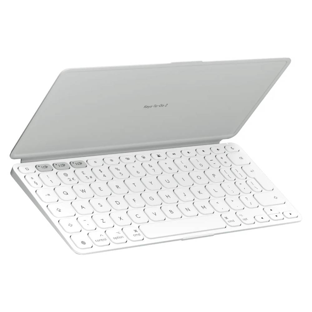 Logitech Keys-To-Go 2 – Mini Tastatur – Schere – Bluetooth 5.0 – QWERTY (IT) – Ohne Ziffernblock – Weiss