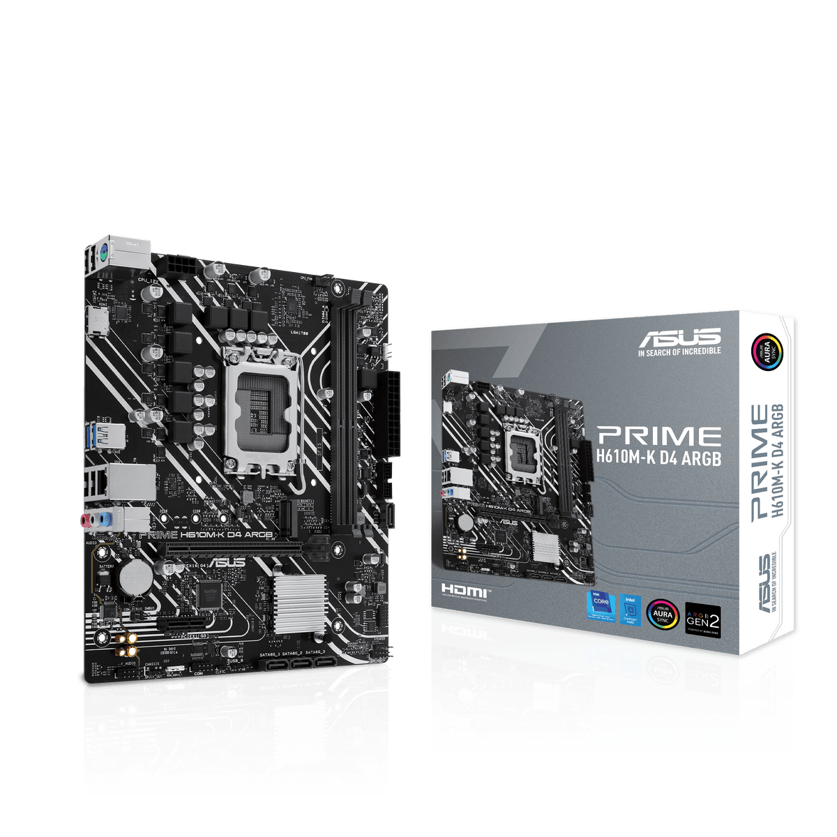 ASUS PRIME H610M-K D4 ARGB – Mainboard – LGA 1700, Intel H610, mATX, DDR4