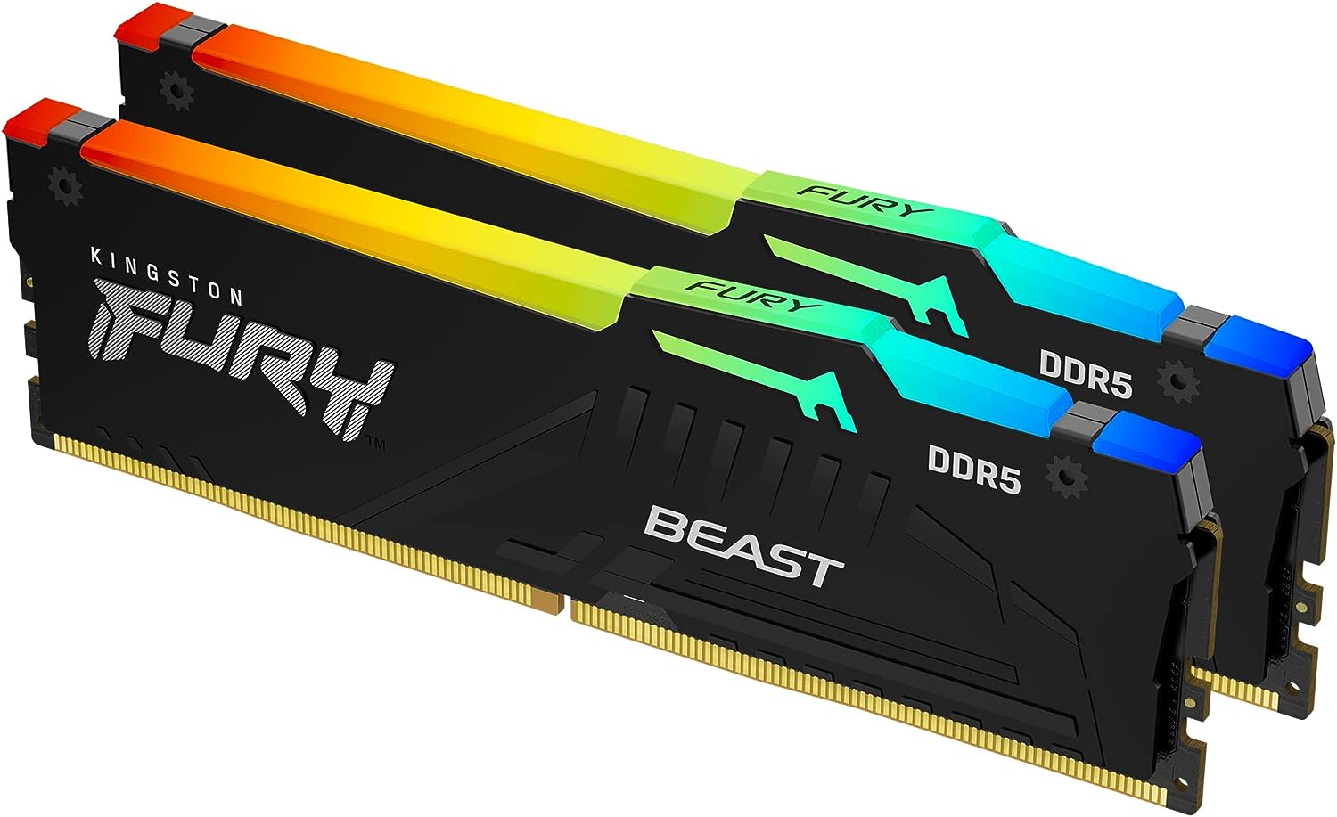Kingston Technology Kingston FURY Beast – 64 GB (2×32 GB) DDR5-6400 CL32, 288‑Pin DIMM, EXPO, RGB, Schwarz