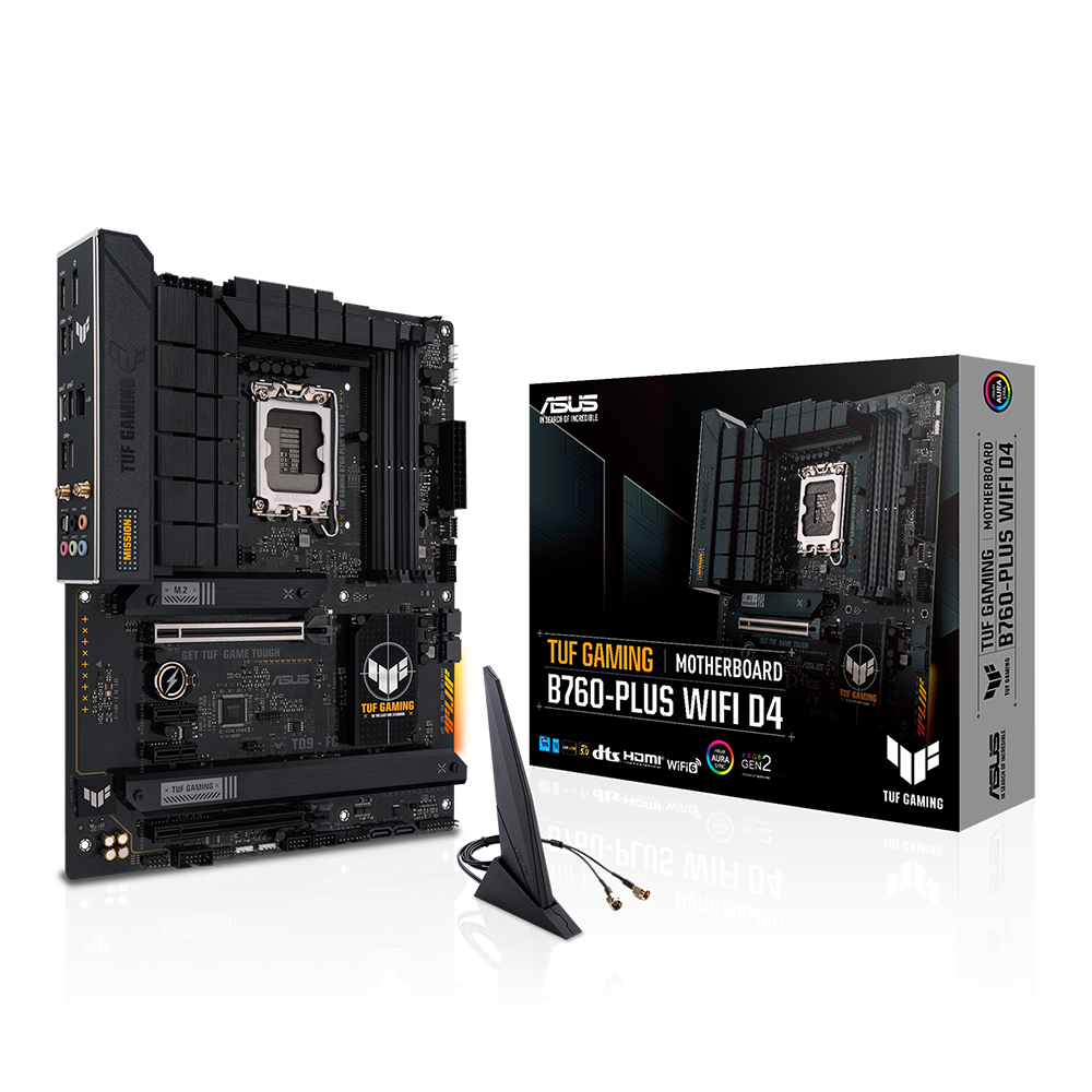 ASUS TUF GAMING B760-PLUS WIFI D4 – Mainboard – LGA 1700, Intel B760, ATX, DDR4