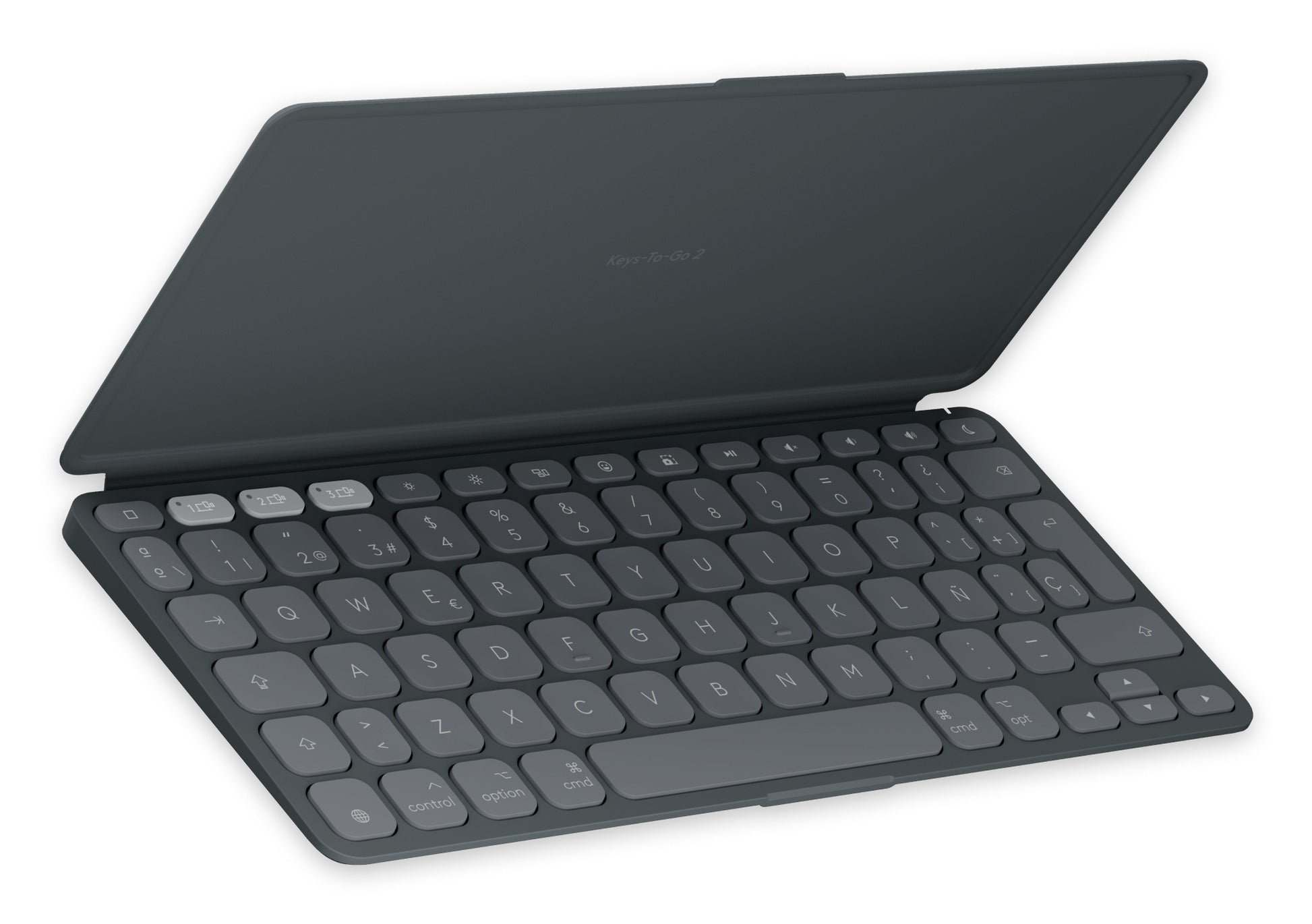 Logitech Keys-to-go 2 – Mini Tastatur – Schere – Bluetooth – QWERTY (ES) – ohne Ziffernblock – Graphit