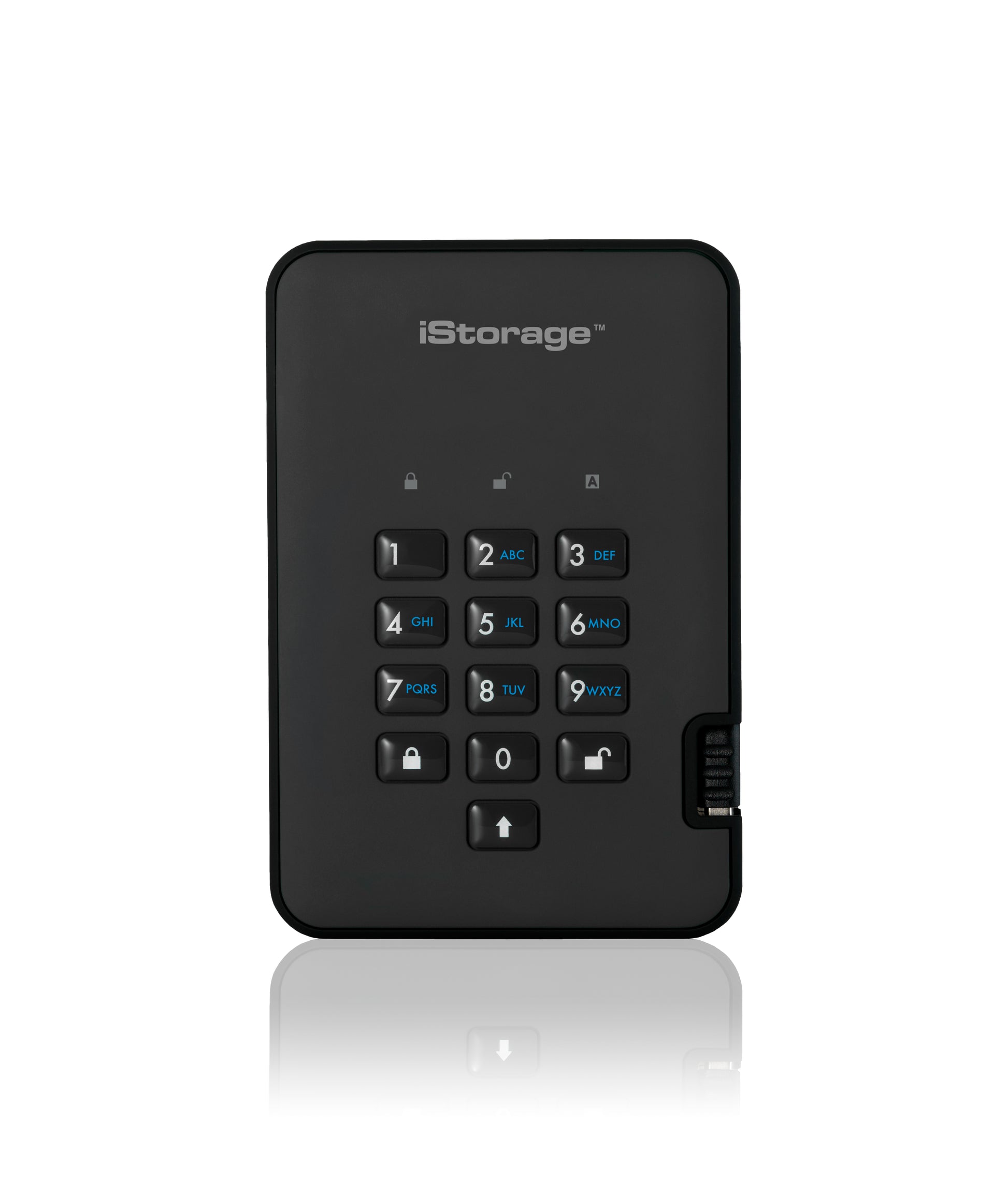iStorage diskAshur2 – für 2,5" SSD, USB 3.2 Gen 1, AES-XTS 256-bit Hardware-Verschlüsselung, FIPS PUB 197