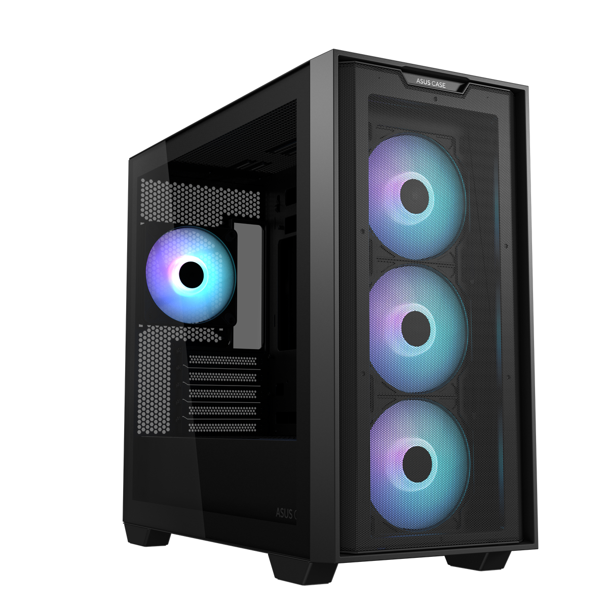 ASUS A21 PLUS TG ARGB (BTF) – PC-Gehäuse – Micro-ATX, Mini-ITX, Sichtfenster, 3×120/1×120 mm