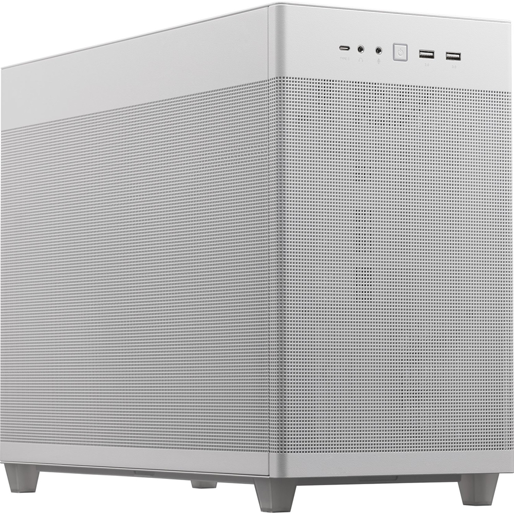 ASUS Prime AP201 – Mini-Tower Gehäuse – Micro-ATX, Weiss, 3×3,5" und 1×2,5", 4 Slots, 1×120 mm Rücklüfter