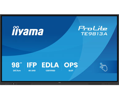 iiyama TE9813A-B2AG – 97" 4K Ultra HD Interaktives Display (Touch), IR-Touch, 500 cd/m², Android