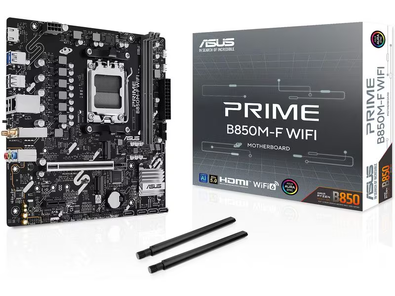 ASUS PRIME B850M-F WIFI – Mainboard – AM5, B850, mATX, DDR5