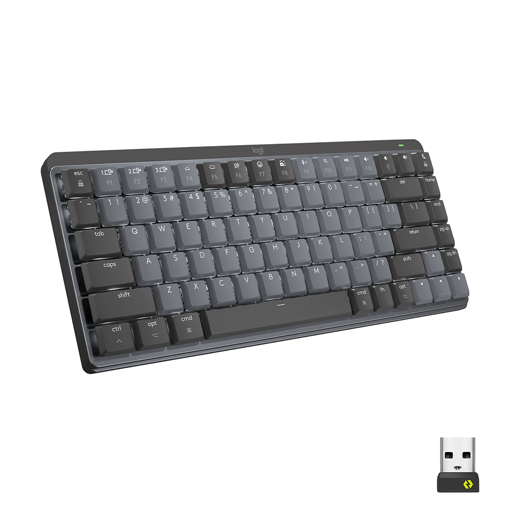 Logitech MX Mech Mini – Tastatur, kabellos, DE-Layout (DE), mechanisch, beleuchtet, Grau