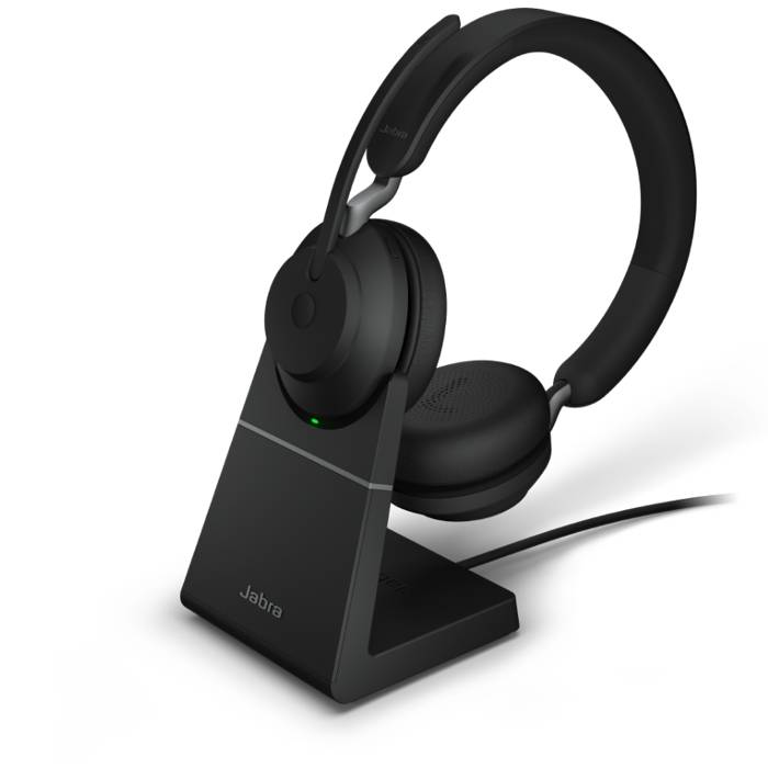 Jabra Evolve2 65 Office-Headset – On-Ear, Stereo, BT, MS Teams zertifiziert, mit USB-A-Dongle, Schwarz