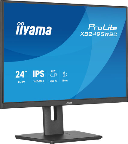 iiyama ProLite XB2495WSC-B1 – 24,1", 1920 × 1200, IPS, 100 Hz, USB-C 65 W