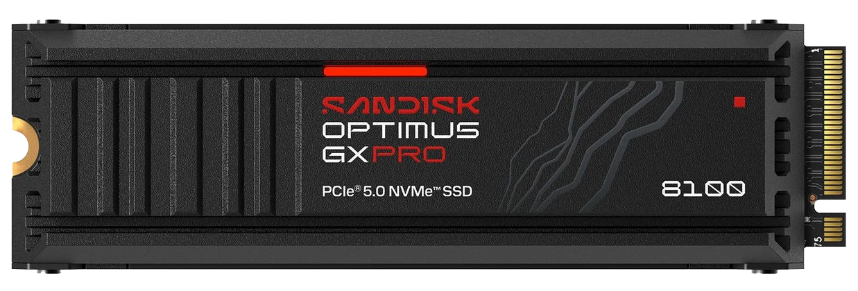 SanDisk Optimus GX PRO 8100 1TB – M.2 NVMe PCIe 5.0 x4, 14'900/11'000 MB/s, mit Kühlkörper