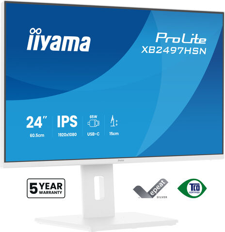 iiyama ProLite XB2497HSN-W1 – 23,8", 1920 × 1080 (Full HD), IPS, 100 Hz, USB-C 65 W, LAN
