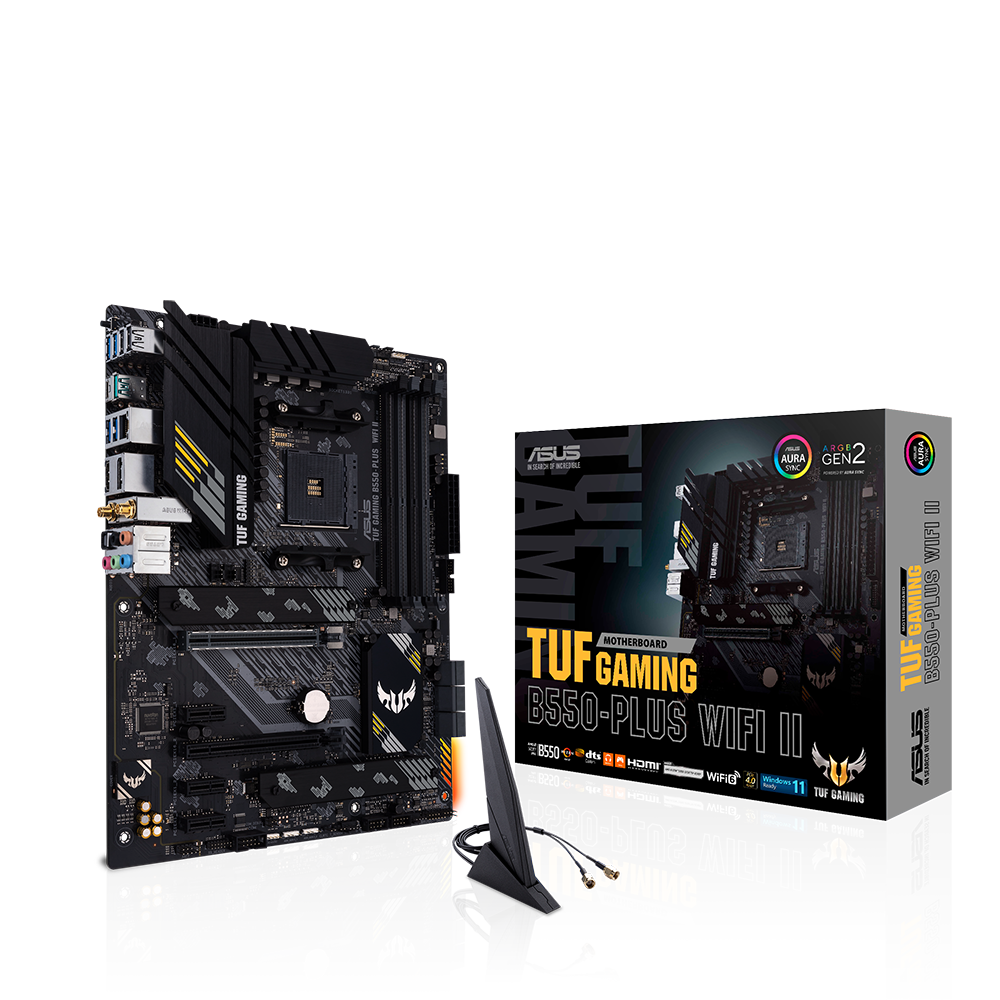 ASUS TUF GAMING B550-PLUS WIFI II – Mainboard – Sockel AM4, AMD B550, ATX, DDR4