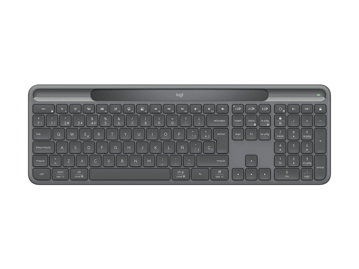 Logitech K980 Signature Slim Solar+ – Tastatur, kabellos (Bluetooth), DE-Layout (DE), aufladbar, Schwarz