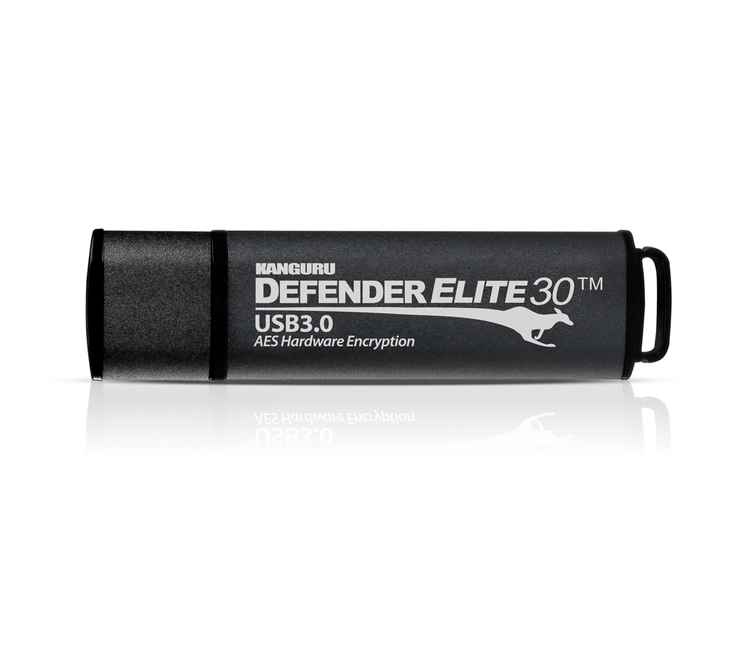 iStorage Kanguru Defender Elite30 USB-Stick 128 GB – USB-A 3.2 Gen 1, 140/40 MB/s, FIPS 140-2 Level 3