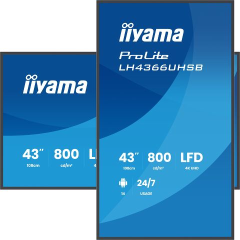 iiyama 43", 3840 × 2160 (4K), VA, USB-C 15 W, LAN