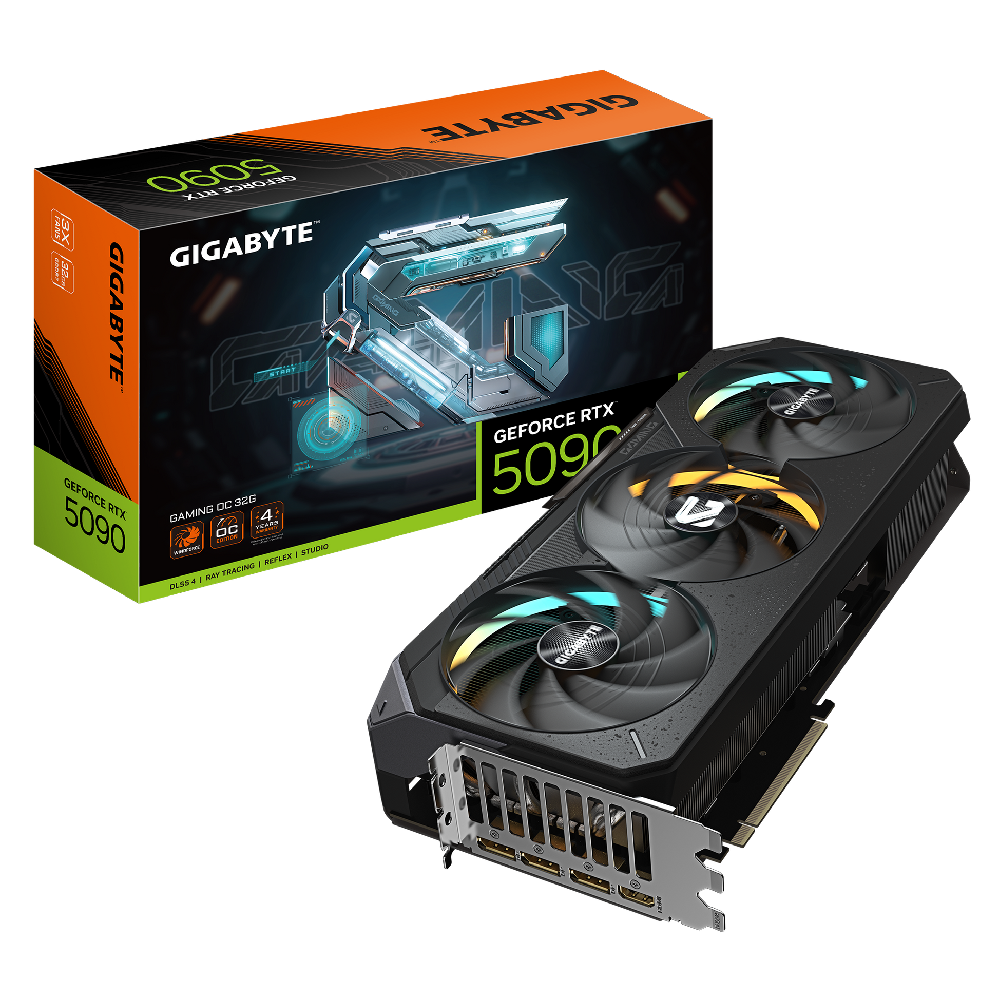 GIGABYTE GeForce RTX 5090 GAMING OC-32G – PCIe Grafikkarte – 32 GB GDDR7, PCIe 5.0, 3×DP/1×HDMI