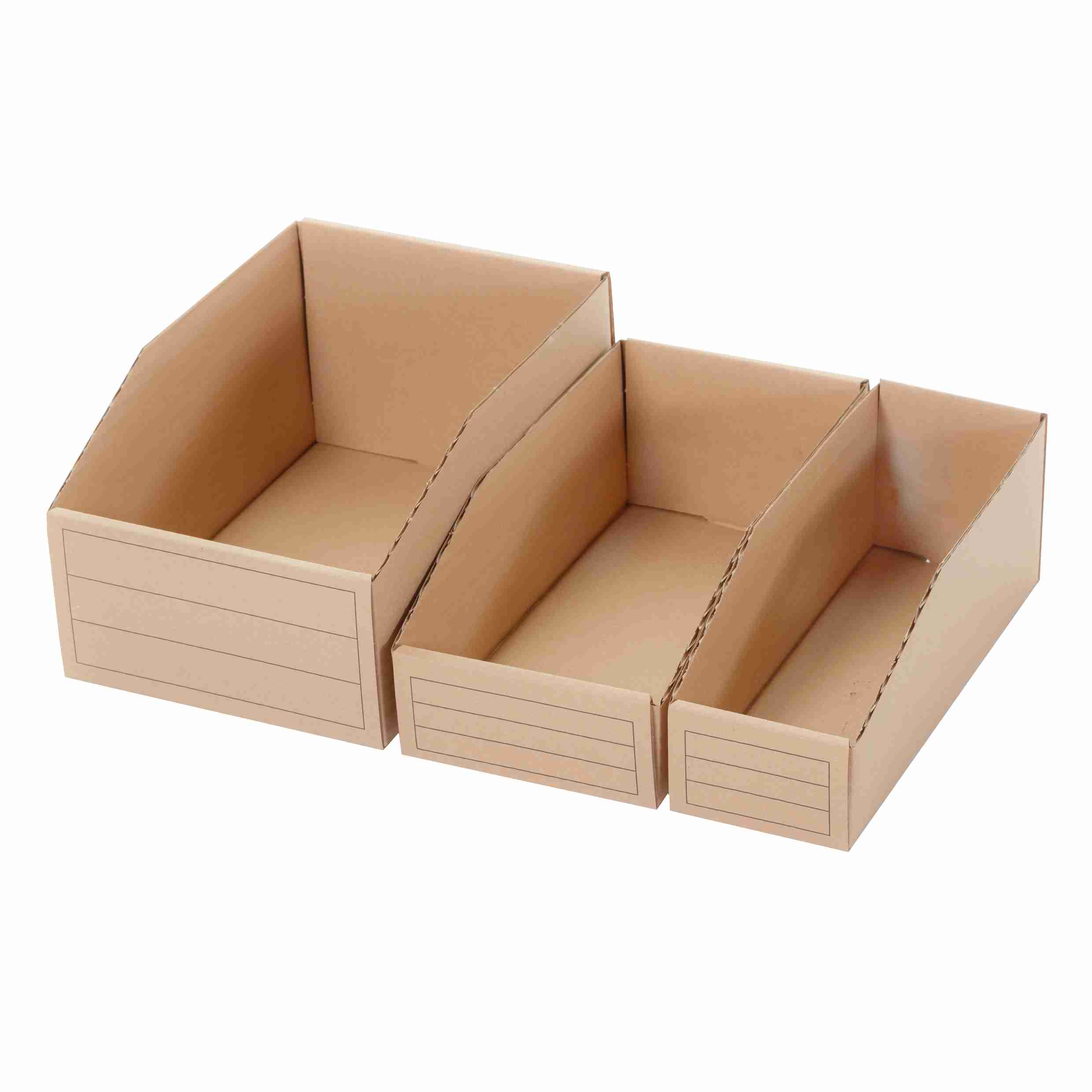 Aufbewahrungsbox 2,8 l – Wellpappe – braun – mit Beschriftungsfeld – 278 × 107 × 95 mm – 1 Stk., ab 200 Stk.