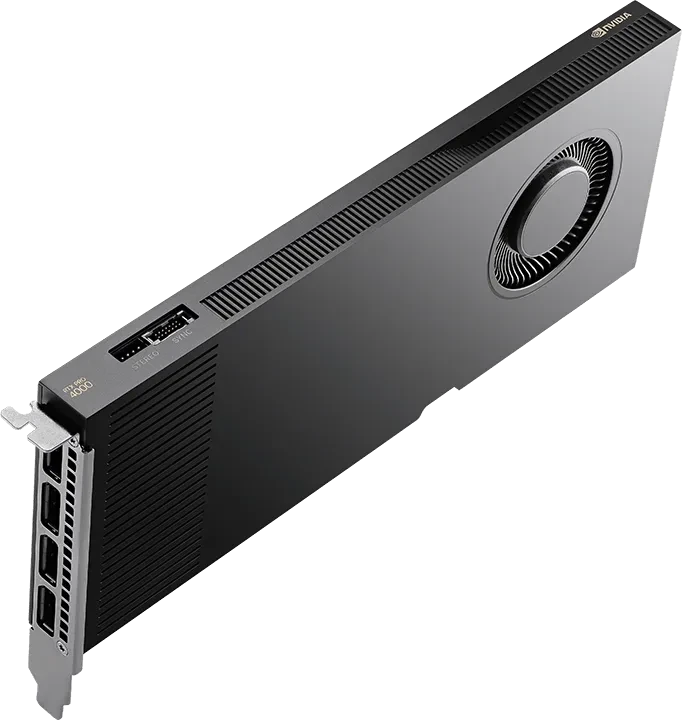 PNY RTX PRO 4000 Blackwell – PCIe Grafikkarte – 24 GB GDDR7, 4×DP 2.1, PCIe 5.0 x16, 140 W, Schwarz