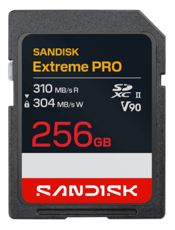 SanDisk Extreme PRO SDXC 256 GB – UHS-II, V90, 310/304 MB/s