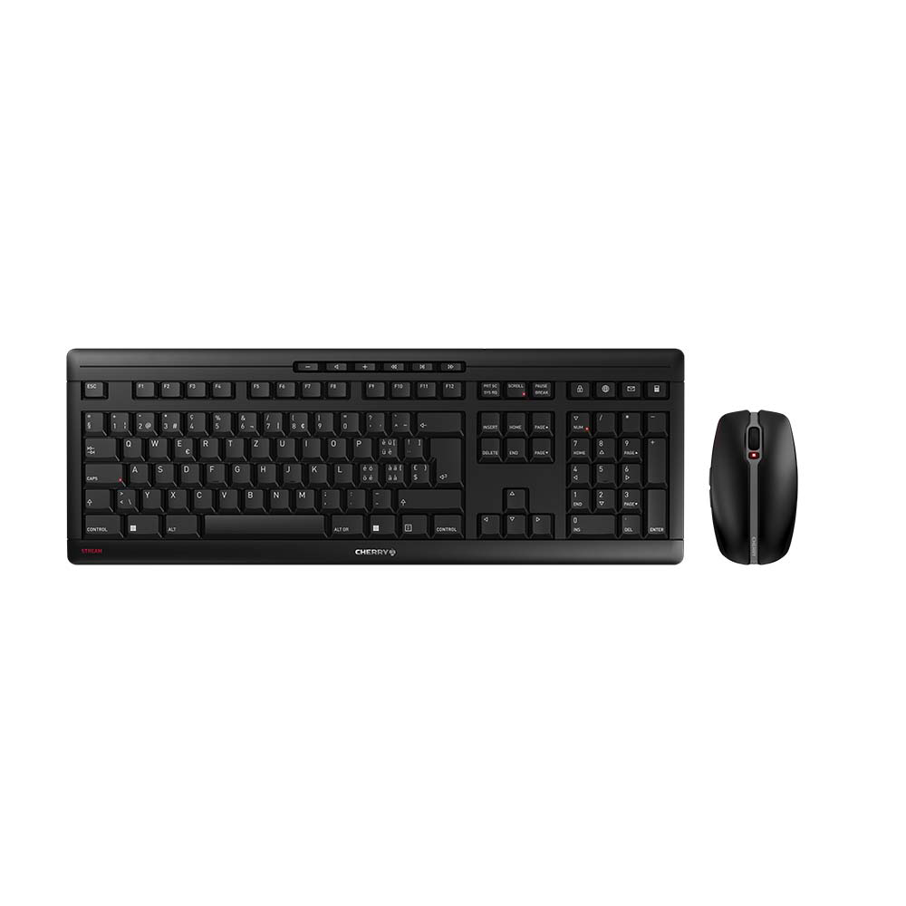 CHERRY STREAM DESKTOP 8500 – Tastatur, kabellos (2,4 GHz), CH-Layout (DE-CH), Schwarz