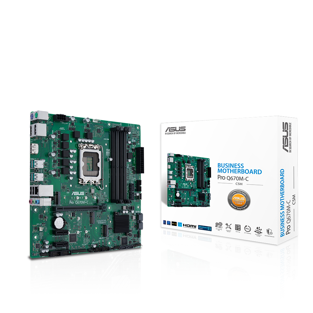 ASUS PRO Q670M-C-CSM – Mainboard – LGA 1700, Intel Q670, mATX, DDR5