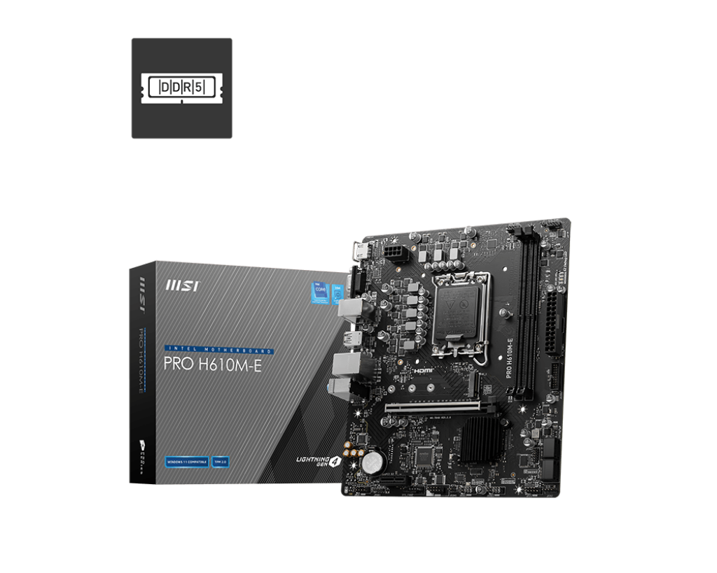 MSI PRO H610M-E – Mainboard – LGA 1700, Intel H610, mATX, DDR5, 96 GB