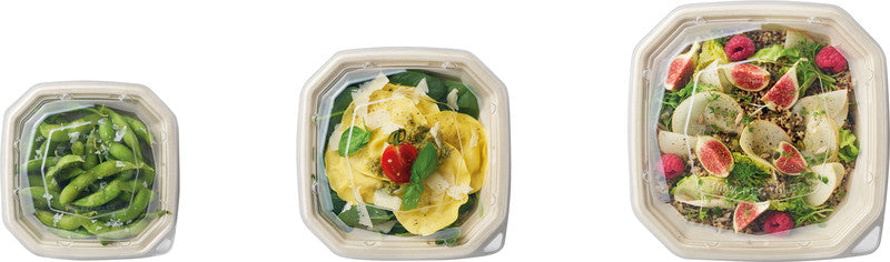 Duni Octabagasse Take-away-Box Bagasse – 400 ml, 152 × 152 × 38 mm, braun, 50 Stück