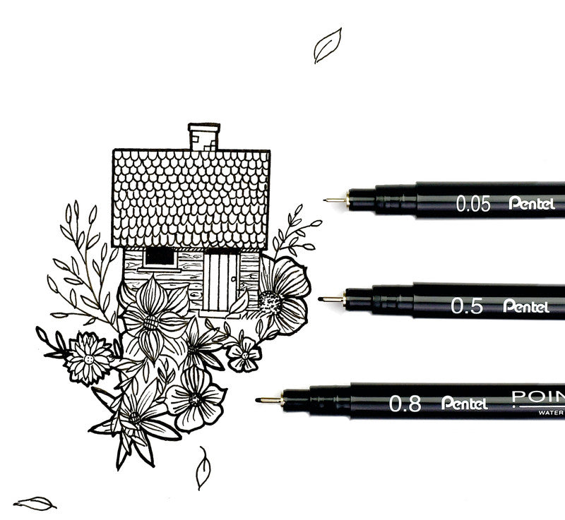 Pentel Fineliner 0,8 mm – schwarz – wasserfest