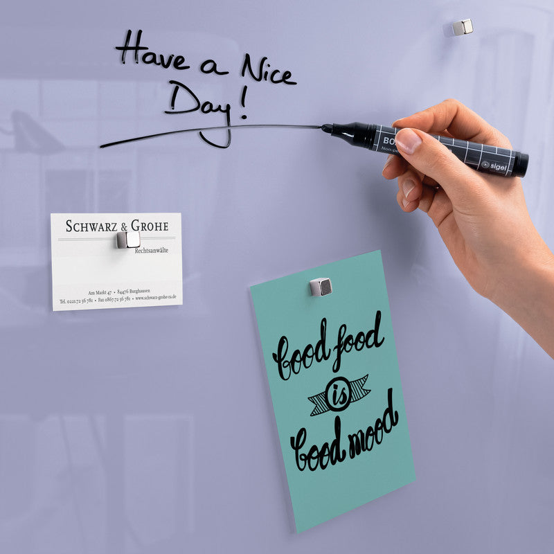 Sigel Whiteboard – 12 × 78 cm, Glas, magnetisch, Wandmontage, inkl. Magnete, Montagesatz