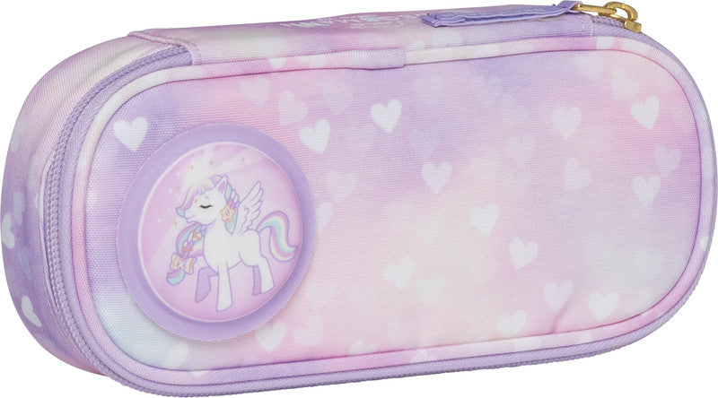 Beckmann Klassisches Schuletui, leer – Unicorn Princess Purple – Kunststoff – 22 × 5 × 10 cm