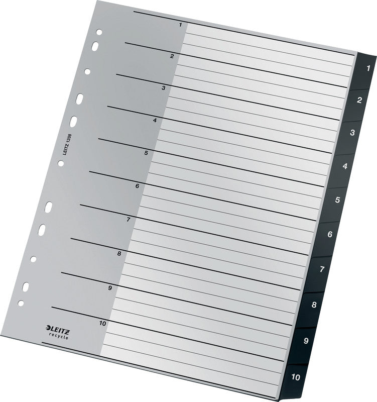 Leitz 12080000 Register – PP, schwarz, weiss, unbedruckt