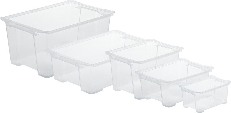Rotho Aufbewahrungsbox Evo Easy – Kunststoff, Transparent, 58,3 × 22,7 × 39,2 cm
