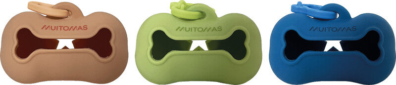 Muitomas Beutelhalter – mit Karabiner, für Hunde – 90×50×45 mm – Pfirsich, Silikon