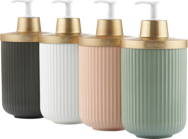Sterillium Emma – Desinfektionsmittelspender, 500 ml, für 475/500 ml Flaschen, zum Aufstellen, Keramik, grau