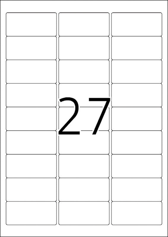 HERMA Special – Etiketten A4 63,5 × 29,6 mm – Papier, matt – wiederablösbar – Laser/Inkjet – 27 pro Blatt, 25 Blätter