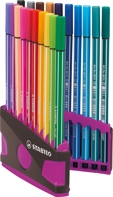 STABILO Filzstifte Pen 68 Colorparade, Strichbreite 1 mm, 20 Farben