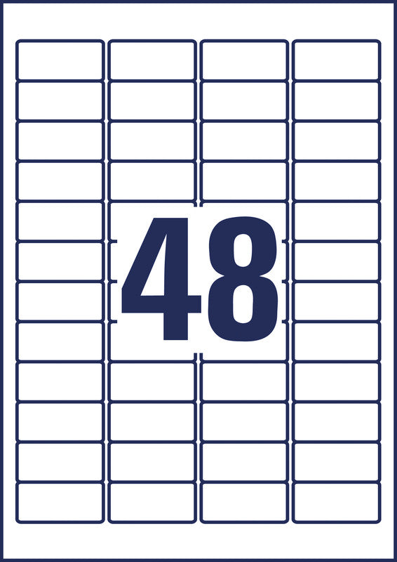 Avery Etiketten, 46 mm × 21 mm, weiss, für Kopierer und Laserdrucker, 384 Etiketten