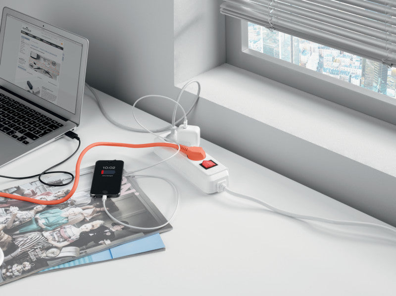 Durable Kabelbox – 246 × 128 mm, Kunststoff, Graphit, rutschfeste Gummifüsse, für 3fach-Steckdosenleiste