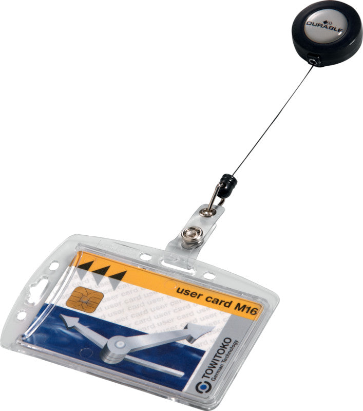 Durable Hartbox – 87 × 54 mm, transparent, für 1 Betriebsausweis, 10er-Pack