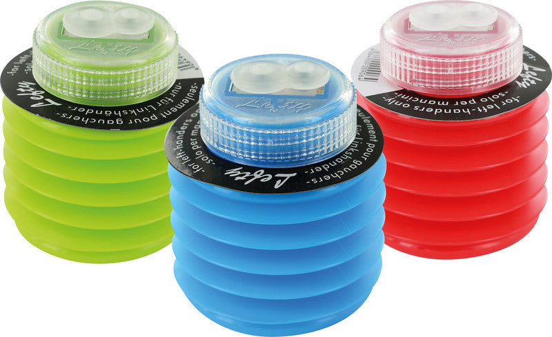 KUM Spitzer – manuell, 2-Loch, mit Behälter, für Blei- und Buntstifte Ø 8 und 11 mm, Kunststoff, assortiert