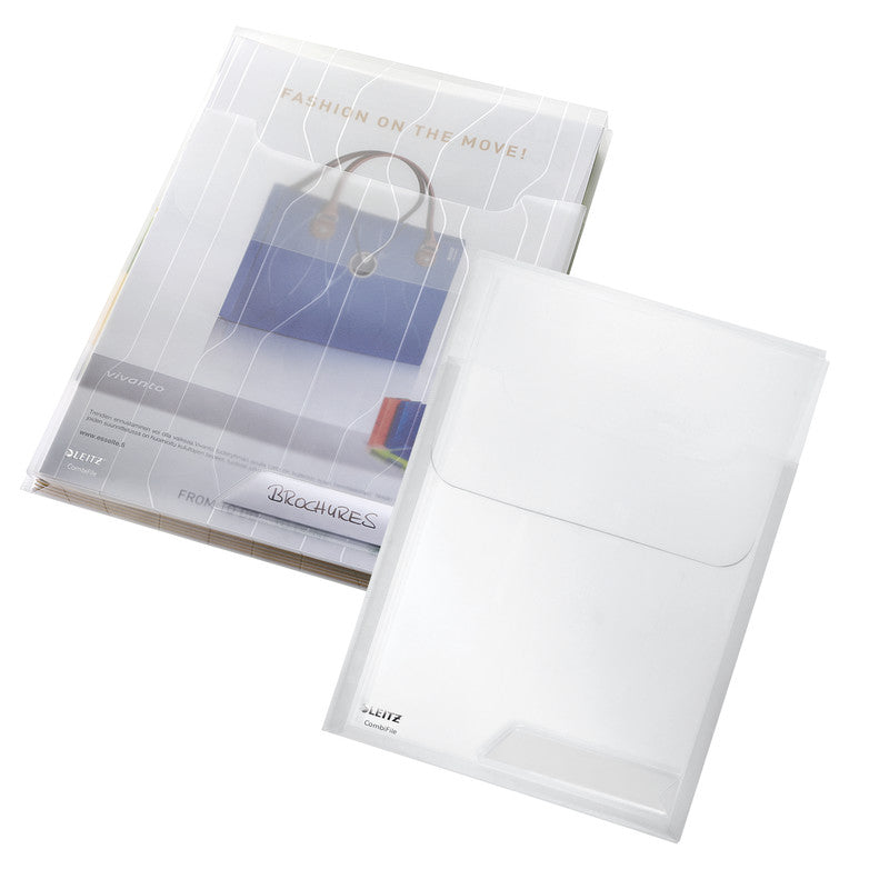Leitz Sichtmappe A4 – transparent, Kunststoff, 200 µm, 3er-Pack