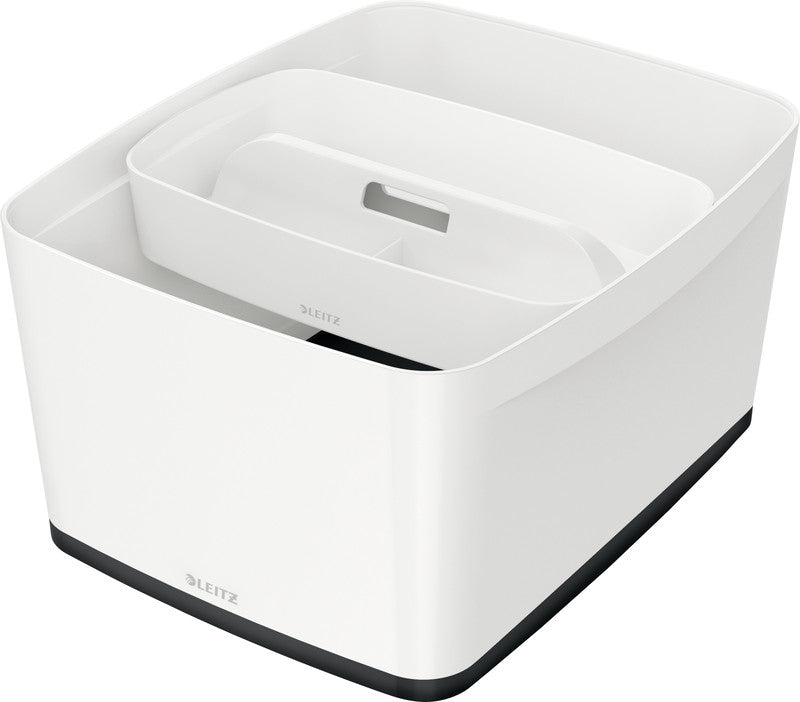 Leitz Aufbewahrungsbox MyBox – Kunststoff, weiss/schwarz, 31,8 × 19,8 × 38,5 cm