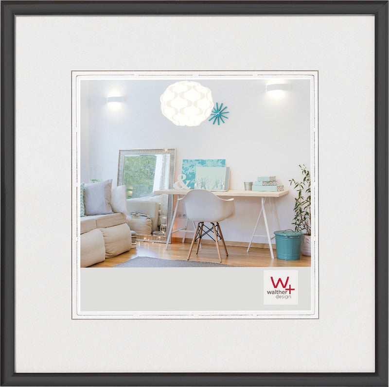Walther Design Wechselrahmen New Lifestyle, schwarz, Kunststoff, 30 × 30 cm, mit Aufhänger – eco:plus