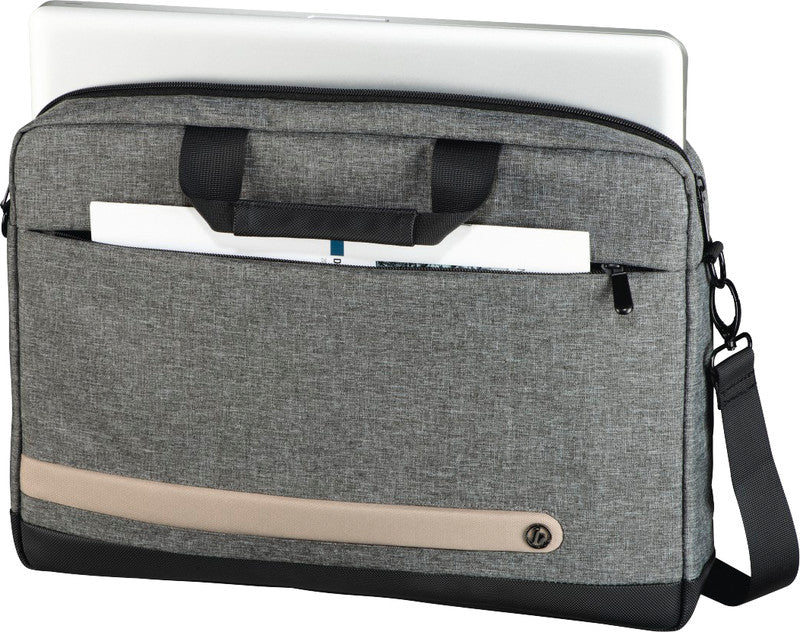 Hama Terra Notebook-Tasche – 8 l, wasserabweisend, Aufsteckfunktion, recyceltes PET (rPET), grau