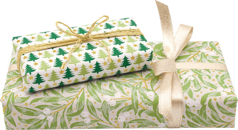 Braun + company Geschenkpapier – Minitrees (Weihnachten), Grün – 70 cm × 2 m